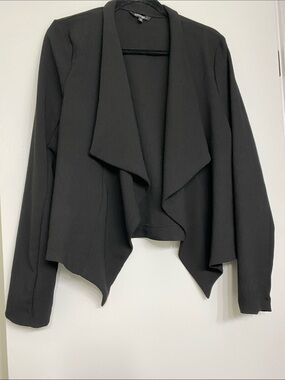 George Black Draped Open-Front Blazer